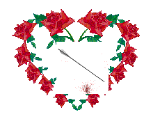 Gif animé coeur de fleurs